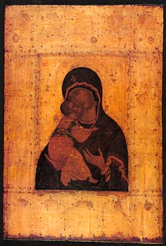 "Our Lady of Vladimir" :: Icon was painted (probably by Andrei Rublev) at the begining of fifteenth century.
It is now kept in the Vladimir Museum of Art.
