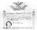 Diploma of Awarding Architect Shekhtel F.O. the Title of Full Member of St.Petersburg Imperial Academy of Arts. 1902.