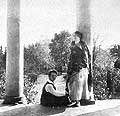 Parnok S.Ya., Erarskaya L.V. (is standing) on the Veranda of the Gertsyks House in Sudak