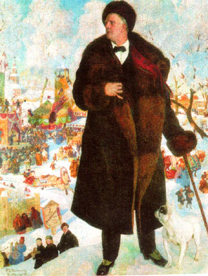 Шаляпин на ярмарке в Нижнем :: Б.Кустодиев "Шаляпин на ярмарке в Нижнем Новгороде". 1922г.