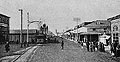 Электрический поезд фирмы "Сименс и Гальске" на ярмарочной стороне во время Всероссийской торгово-промышленной и художественной выставки 1896 года в Нижнем Новгороде