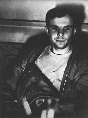 Gagarin after the landing.