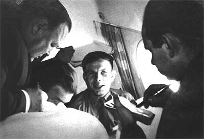 Y.A.Gagarin after the space-flight.