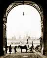 View of Moscow Kremlin from the Gates of Kokorevskoe Coaching Inn (Podvorie)